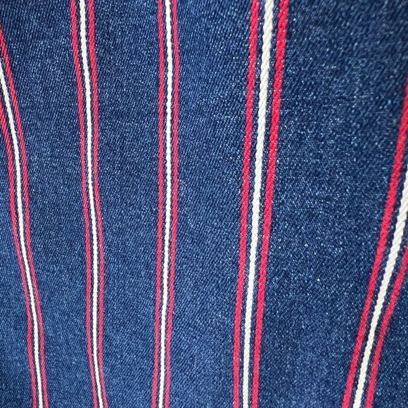 American Eagle Mini Skirt Womens Size 2 Red, White, Blue Stripe Denim July 4th - Picture 10 of 16